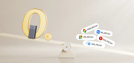 UGREEN NASync DH2300 comparé aux services cloud payants – alternative de stockage sans abonnement, zéro coût annuel, par rapport à Google Drive, OneDrive, Mega, Synology C2 et iCloud