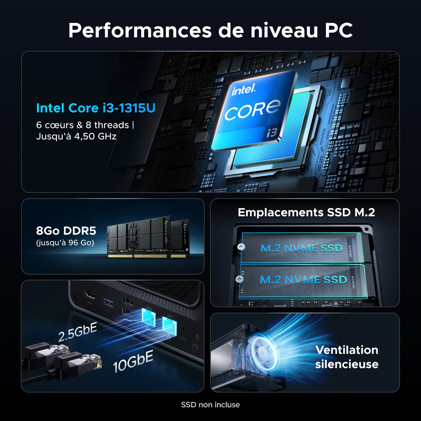 UGREEN NASync DXP4800 Pro - NAS 4 baies 136 To