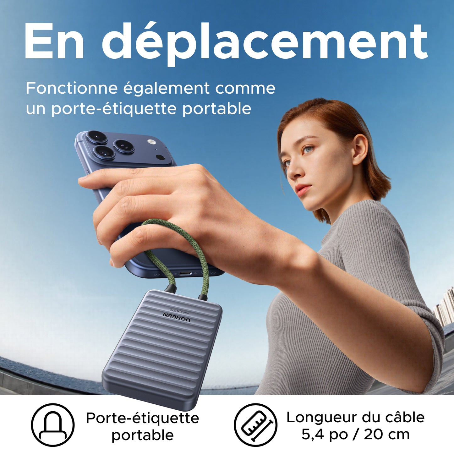 UGREEN NeoDrive Go D710 – Disque SSD Externe 40Gbps 1To