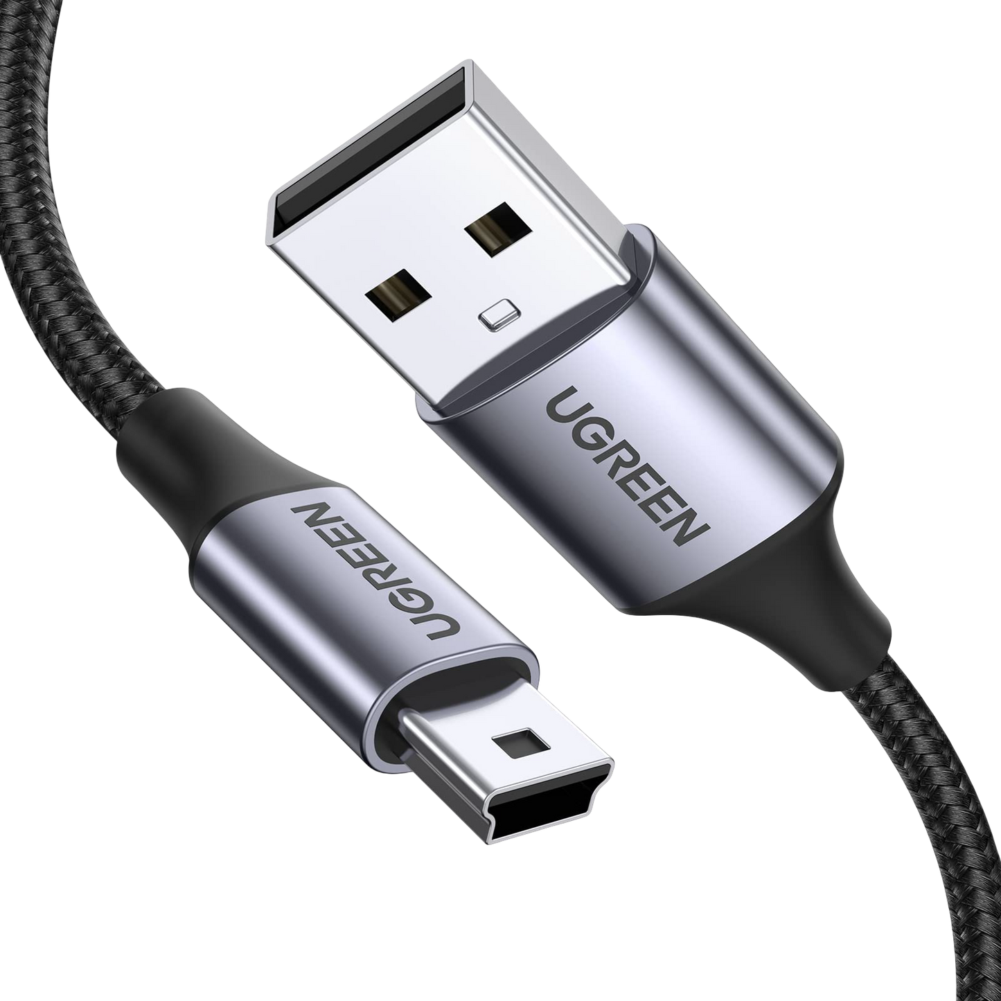 UGREEN Cable Mini USB Nylon Tress Cable USB 2.0 Type A vers Mini B Coque en Aluminium - Pas vendu seul (3M)