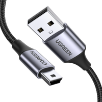 UGREEN Cable Mini USB Nylon Tress Cable USB 2.0 Type A vers Mini B Coque en Aluminium - Pas vendu seul (3M)