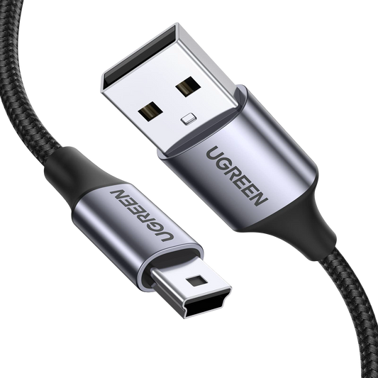 UGREEN Cable Mini USB Nylon Tress Cable USB 2.0 Type A vers Mini B Coque en Aluminium - Pas vendu seul (3M)