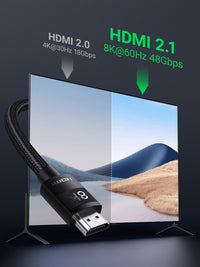 UGREEN Cable HDMI 2.1 8K 60Hz 4K 120Hz UHD Haute Vitesse 48 Gbps Supporte 3D eARC HDR Dynamique HDR 10 Dolby Vision HDCP 2.2 2.3