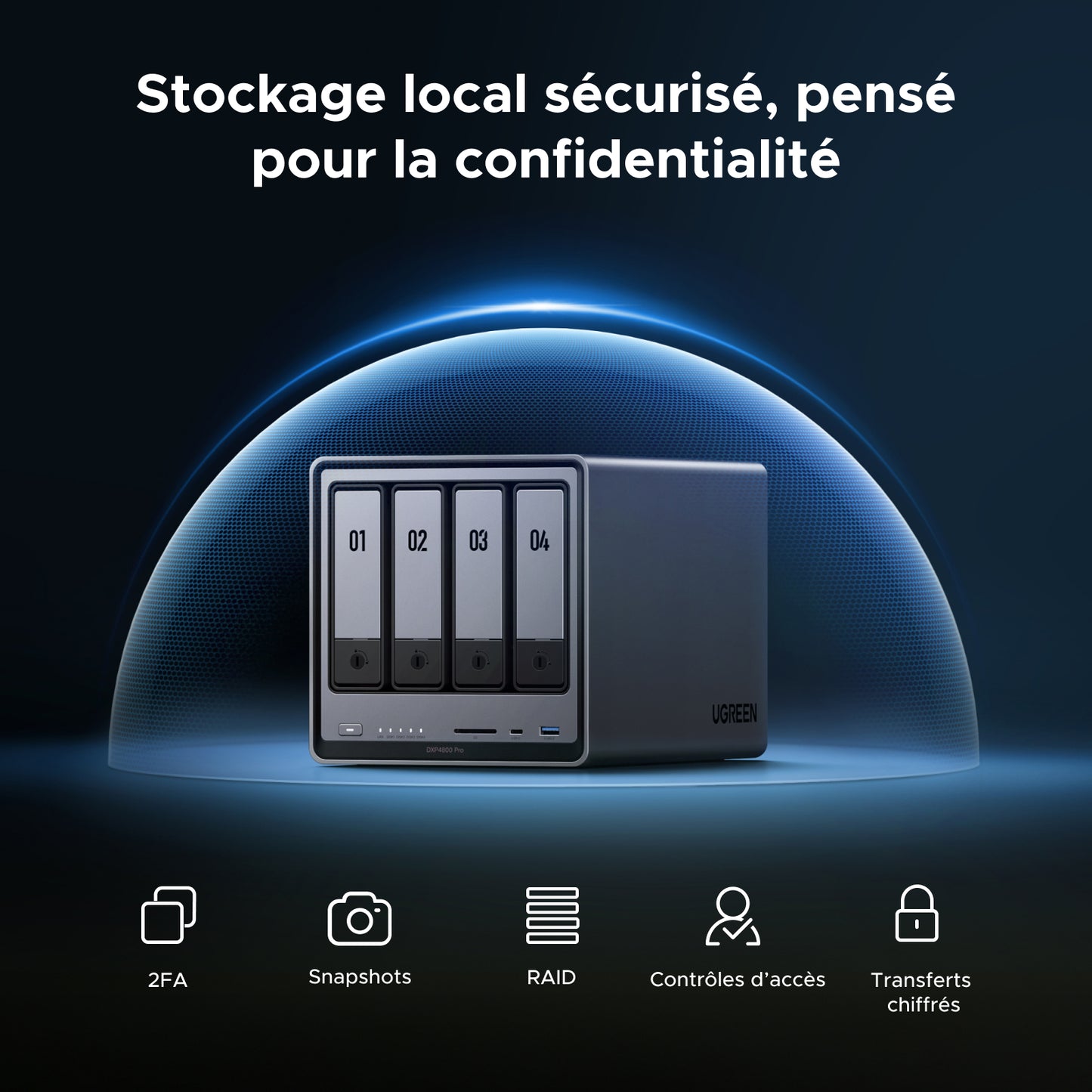 UGREEN NASync DXP4800 Pro - NAS 4 baies 136 To