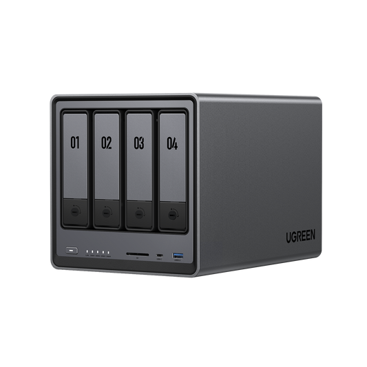 Serveur NAS UGREEN DXP4800 à 4 baies, finition gris aluminium métallisé